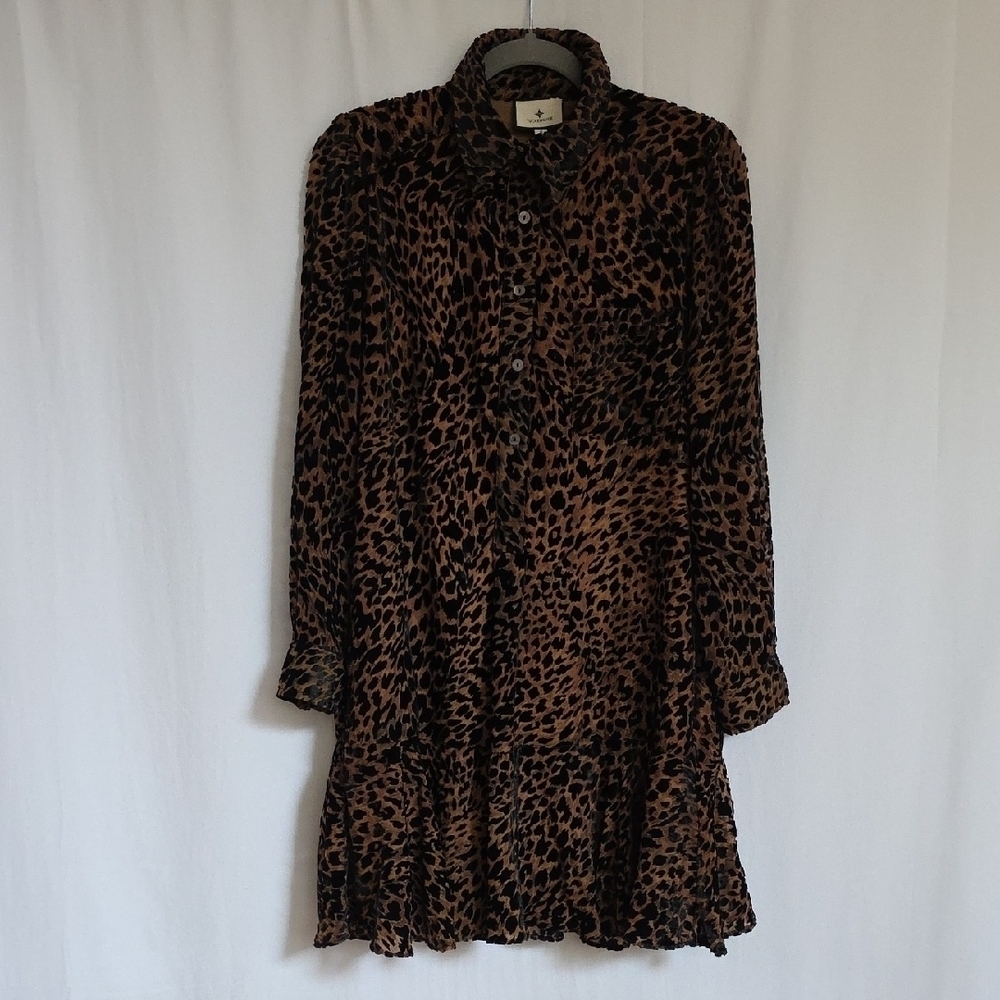 Tuckernuck Brown & Black Animal Print Lined Dress. Size Small